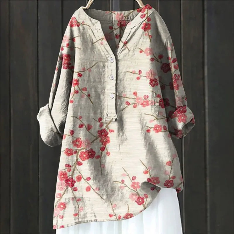 Casual blouse with floral print