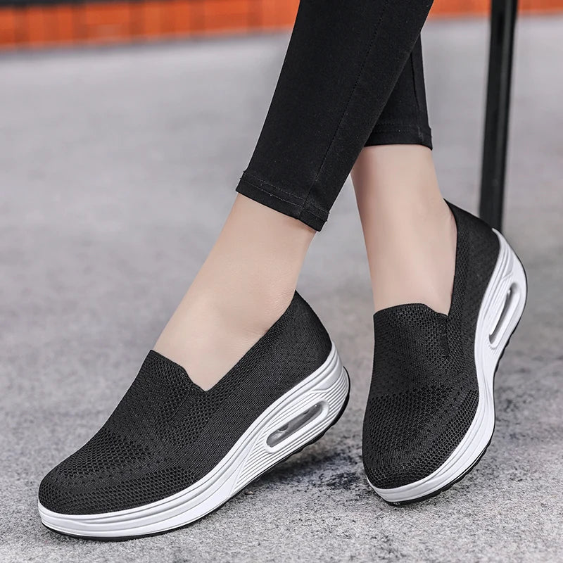 Supportive Air Cushion Platform Mules for Women