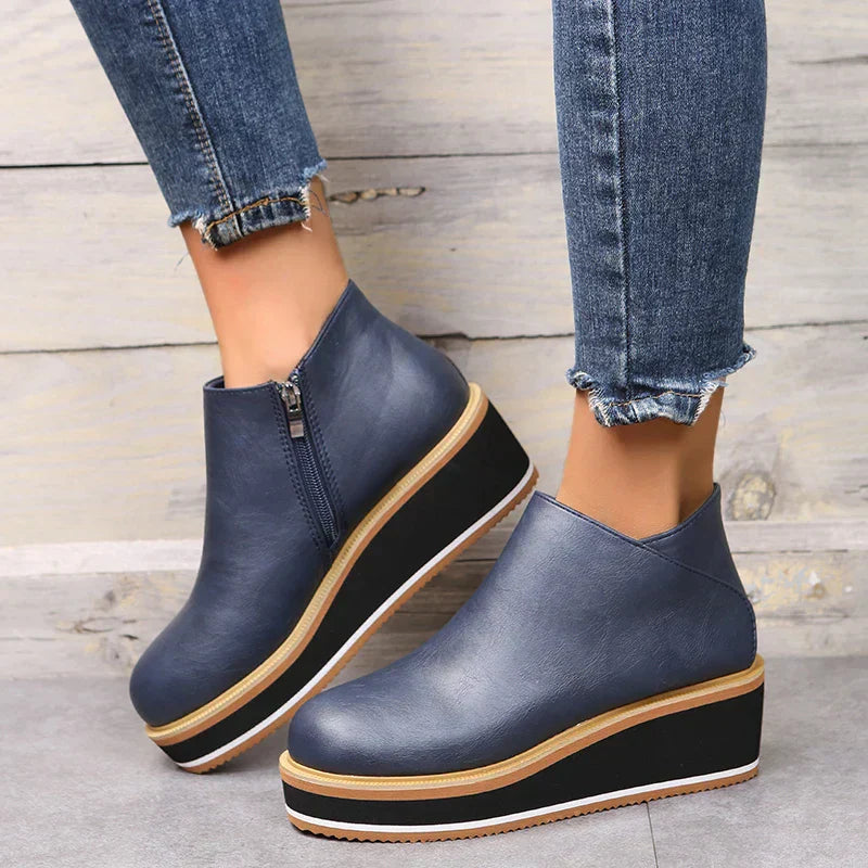 Ivyshape | Women's Stylish Leather Boots Ankle