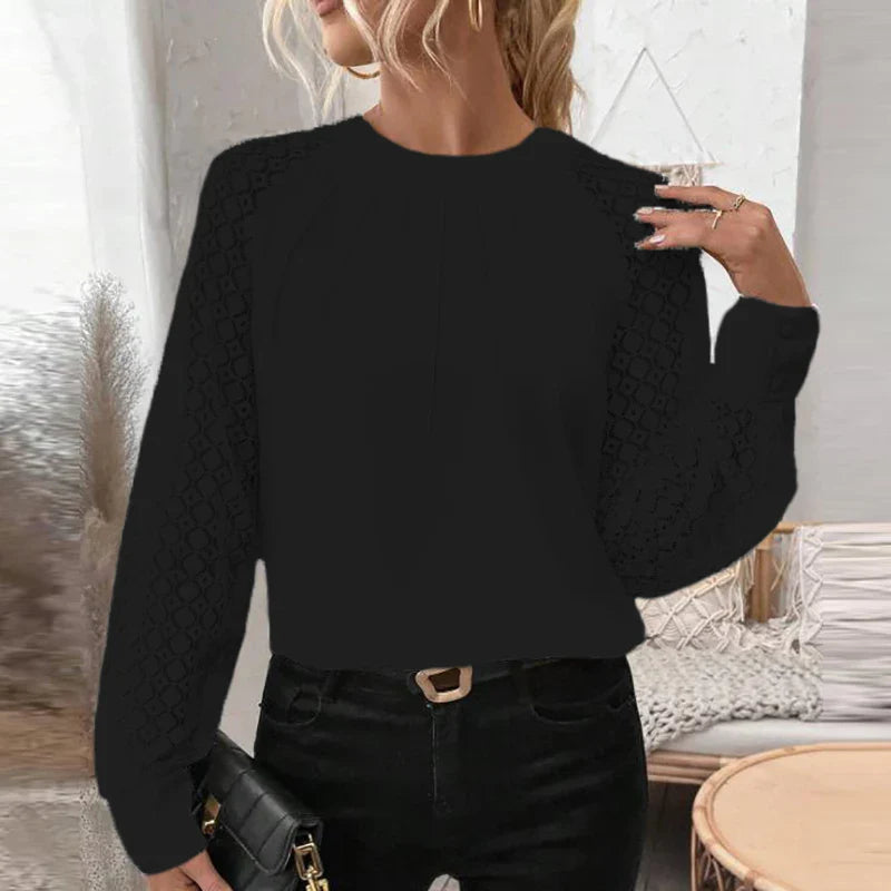 Chic Lace Sleeve Pullover for Women