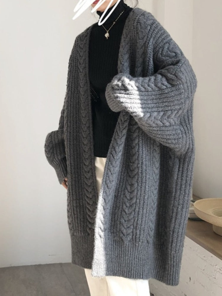 Ivyshape | Longer Wool Cardigan for Women