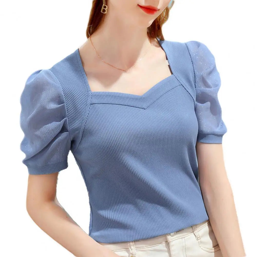 Lightweight Puff Sleeve Summer Blouse for Women