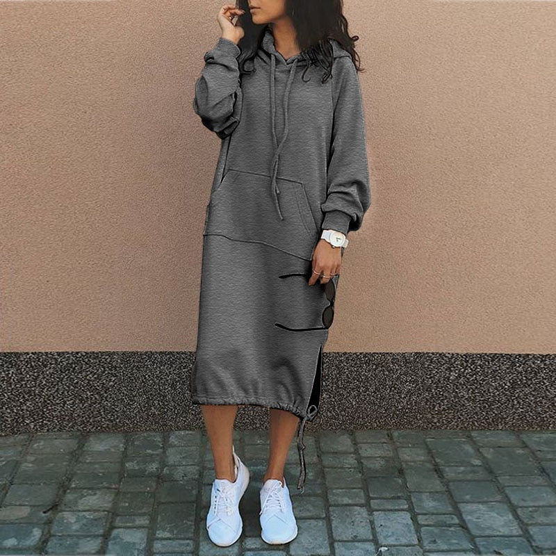 Ivyshape | Long Dress with Hood