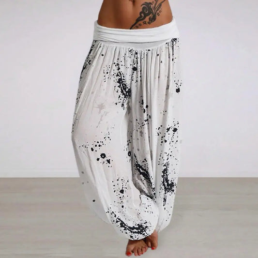 Ivyshape | Tie Dye Pants with Print for Women