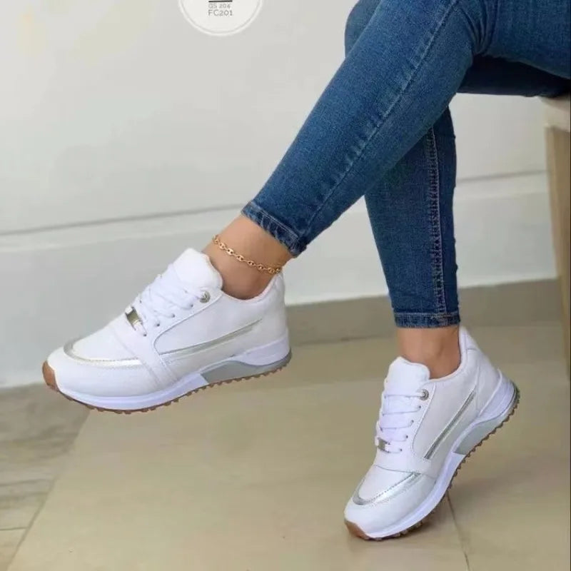 Stylish Leather Platform Sneakers for Women