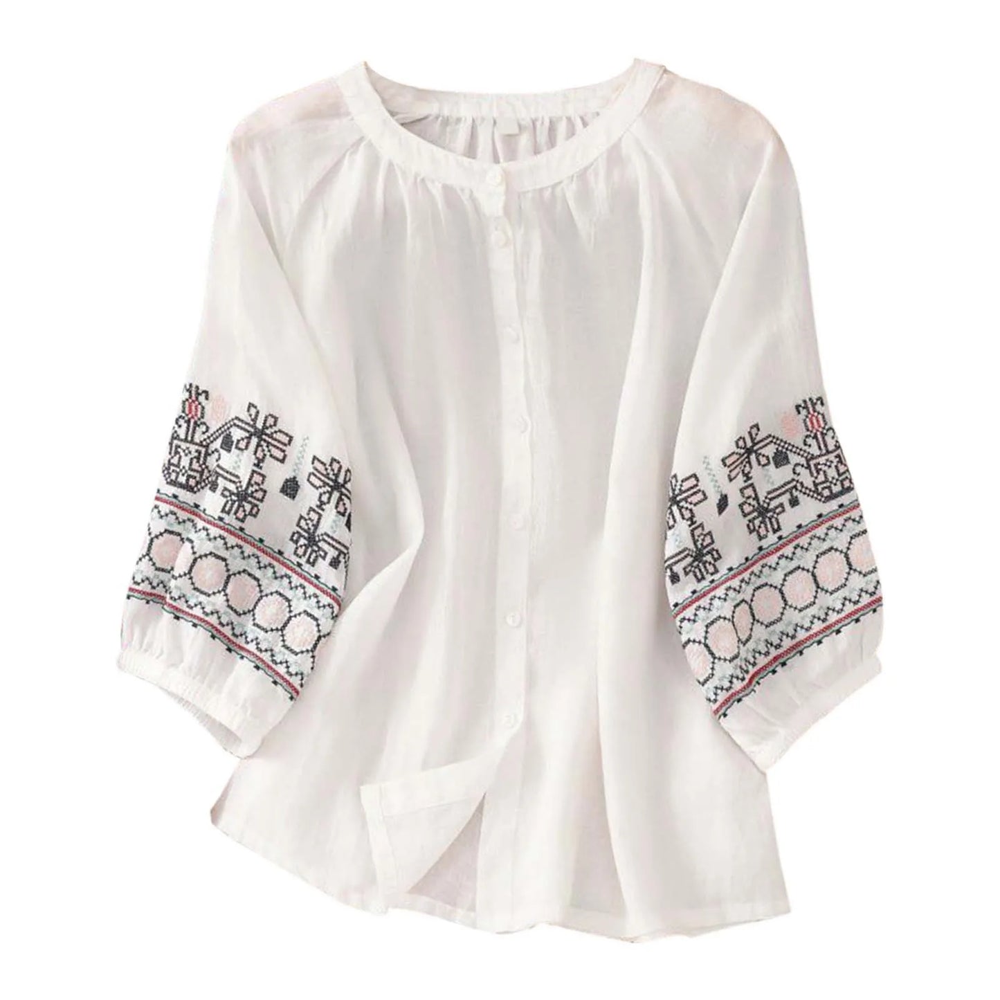 Elegant Embroidered Summer Blouse for Women