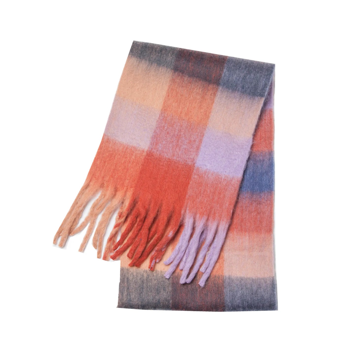 Ivyshape | Thick Warm Cashmere Rainbow Scarf