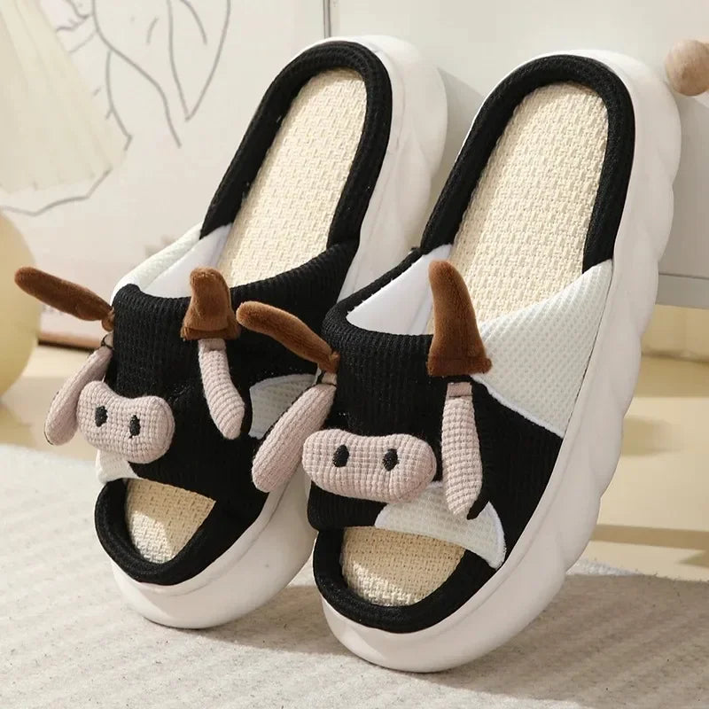 Playful Cartoon Home Slippers for Women