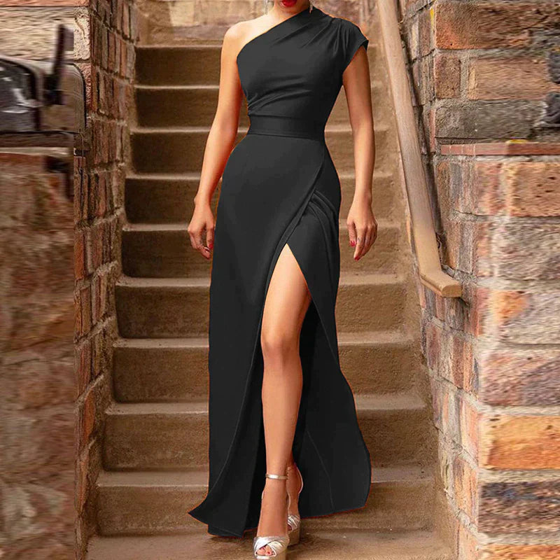 Ivyshape | Women's Elegant High Slit Dress Maxi