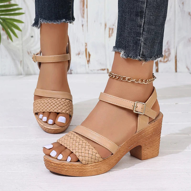 Ivyshape | Woven Platform Sandals