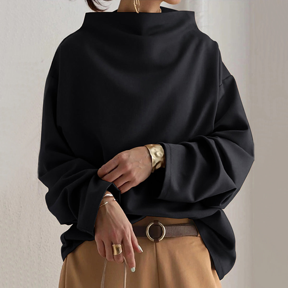 Ivyshape | High Neck Sweater