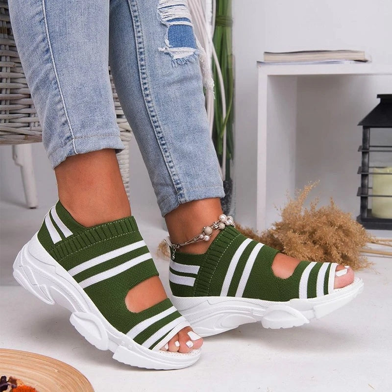 Striped Comfort Sneaker Sandals