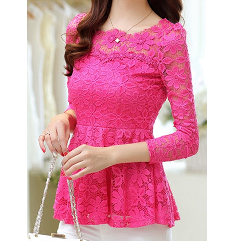 Vintage Lace Long Sleeve Blouse