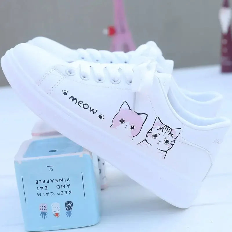 Trendy White Casual Sneakers for Women