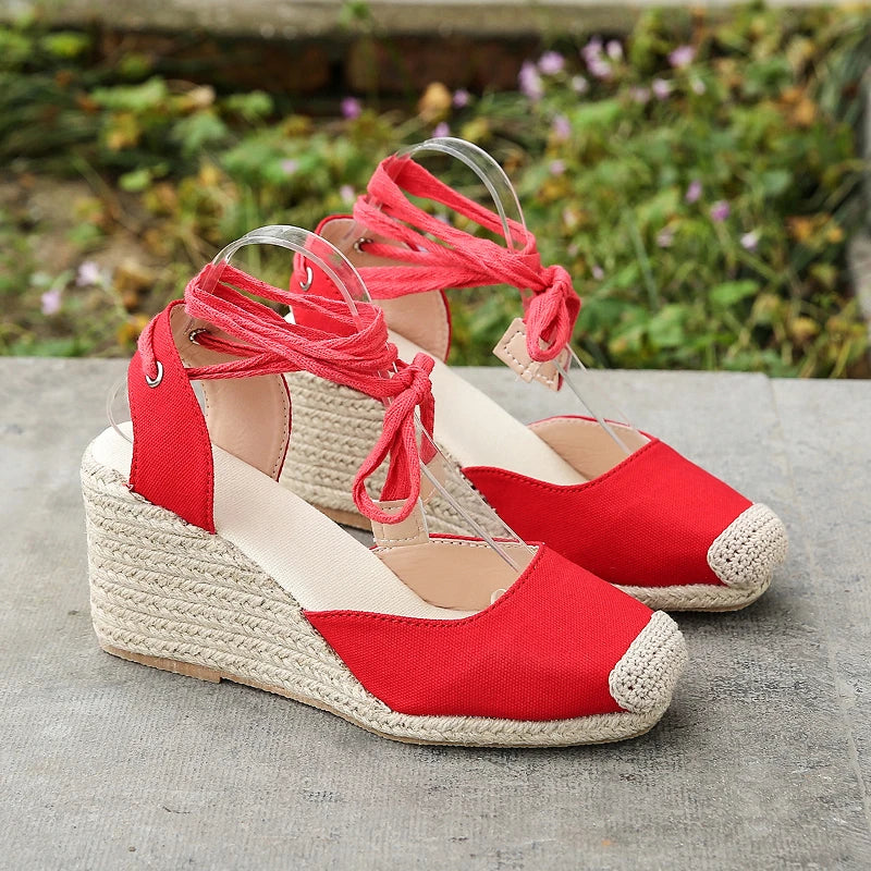 Ivyshape | Ankle Strap Wedge Casual Sandals