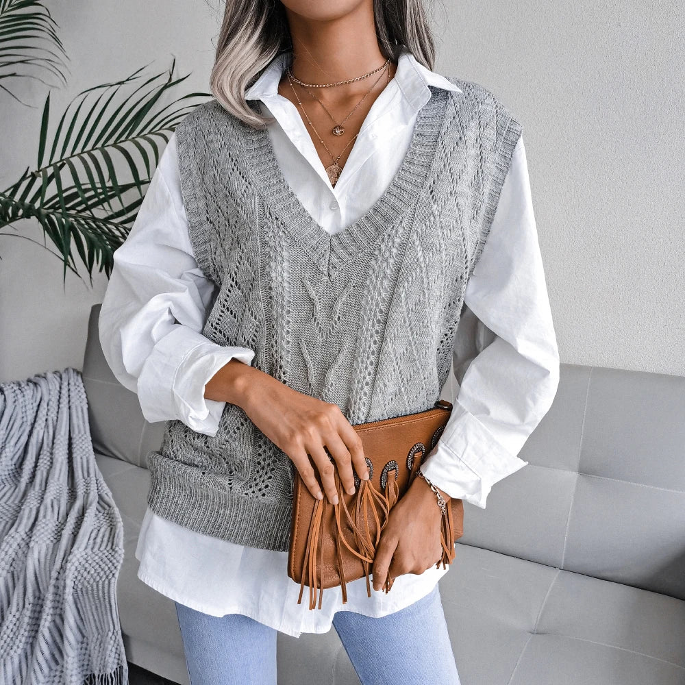 Ivyshape | Knitted Vest Sweater