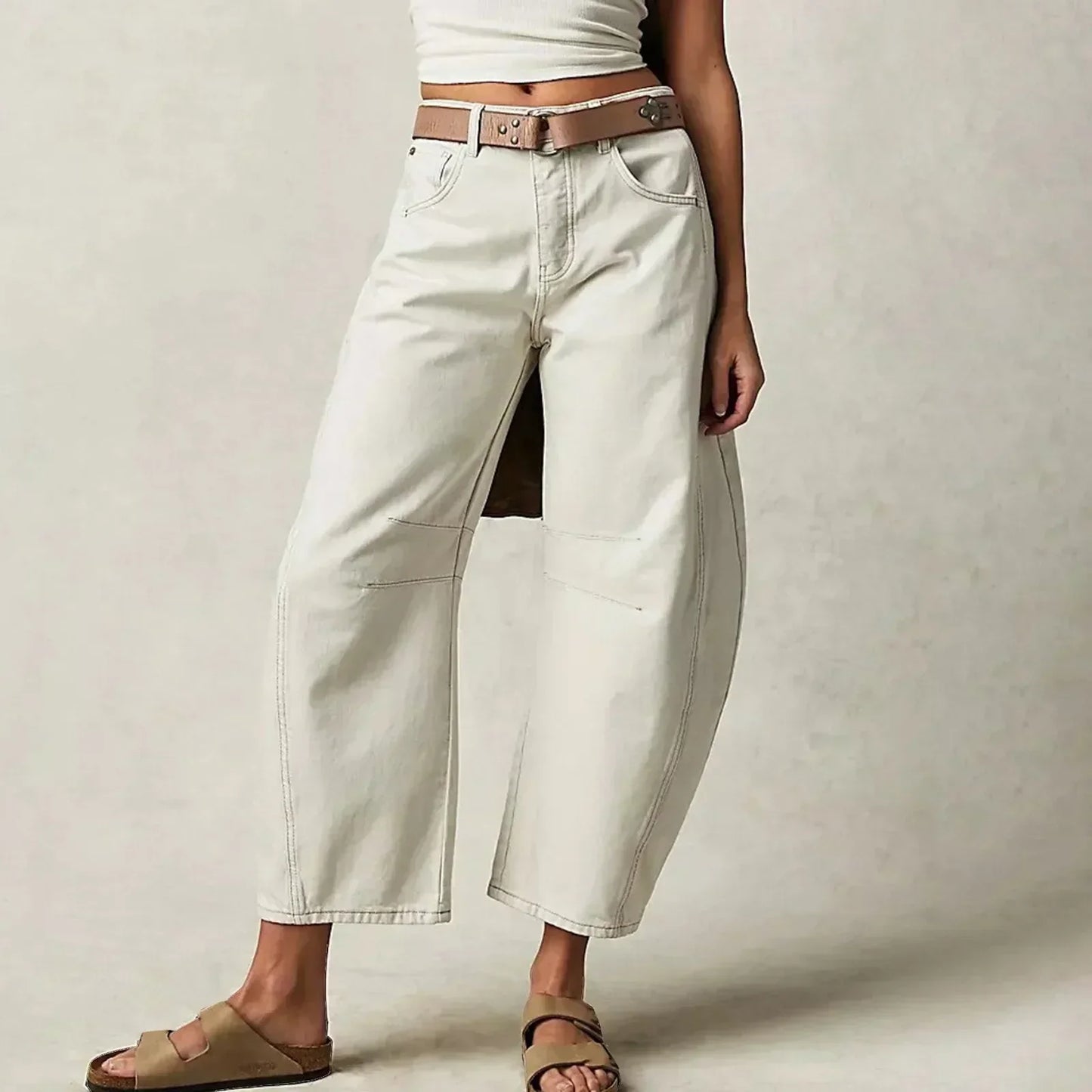 Ivyshape | Women's Wide Leg Pants Denim