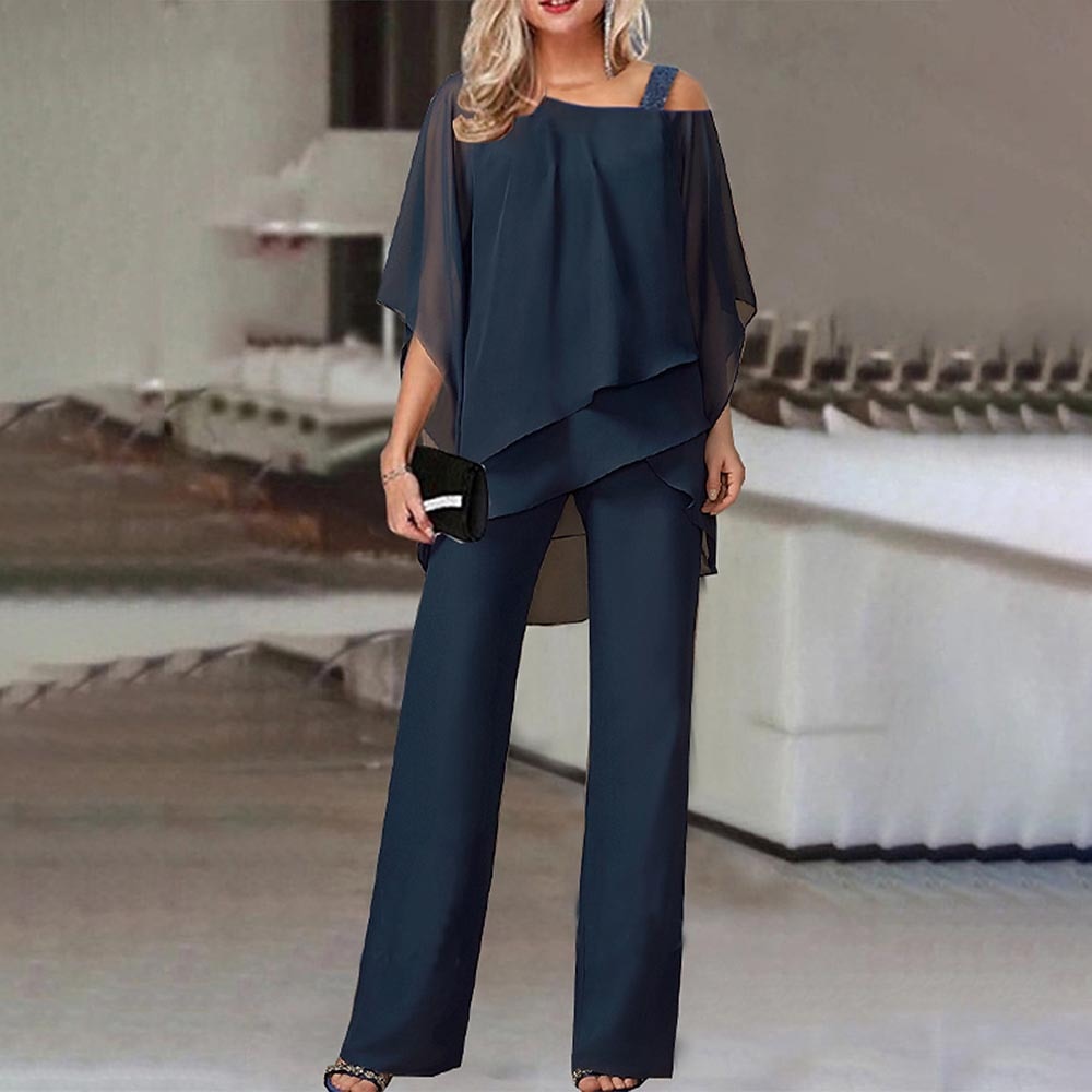 Ivyshape | Elegant Two-Piece Jumpsuit with Cold Shoulder