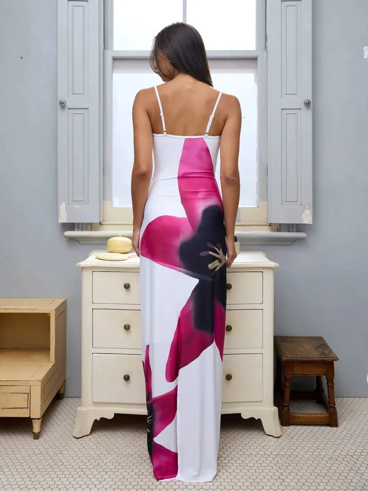 Ivyshape | Tossy Print Backless Maxi Dress