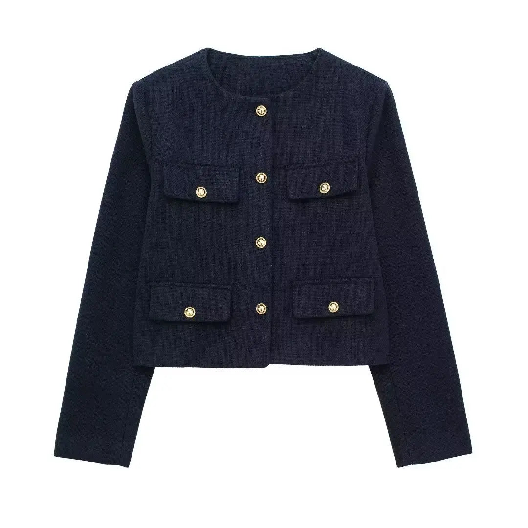 Ivyshape | Trendy Buttoned Short Blazer