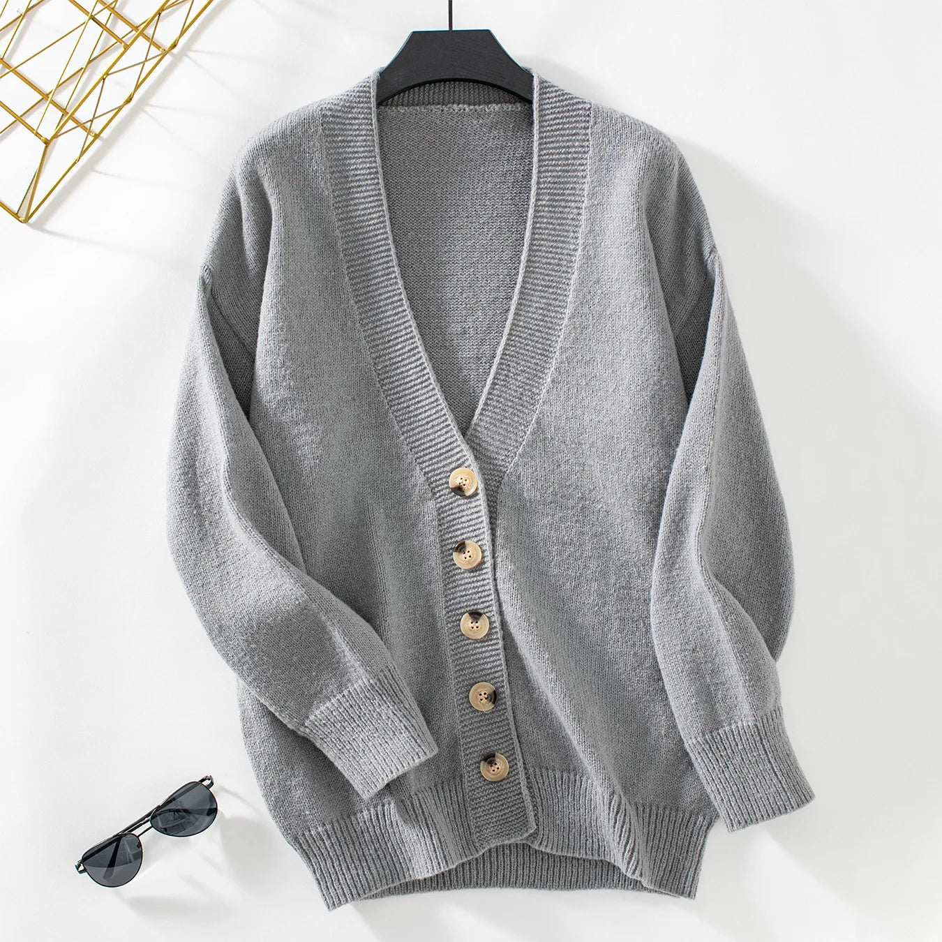 Ivyshape | V-Neck Cardigan