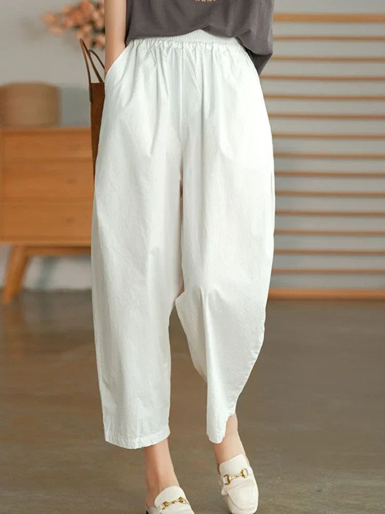 Wide cotton trousers