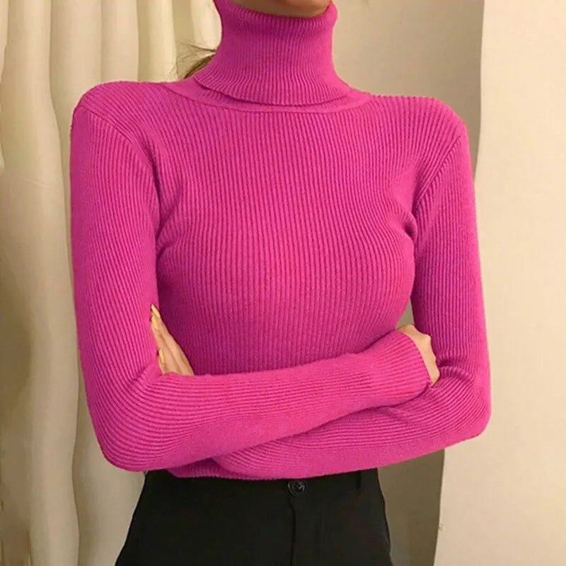 Ivyshape | Warm Turtleneck Sweater for Women