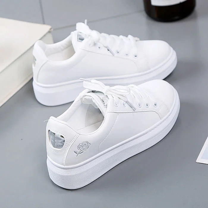 Spring Embroidered Lace-Up Sneakers for Women