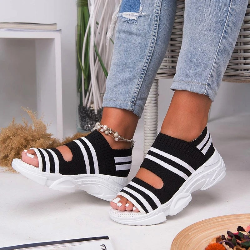 Striped Comfort Sneaker Sandals