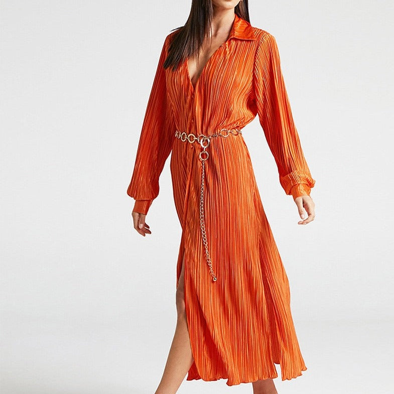 Intricate Pleated Long Dress