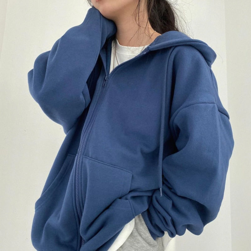 Ivyshape | Oversized Hoodie Jacket for Women