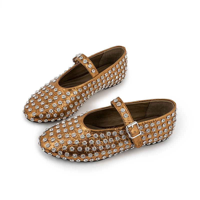 Elegant Diamond Studded Mary Jane Shoes for Women