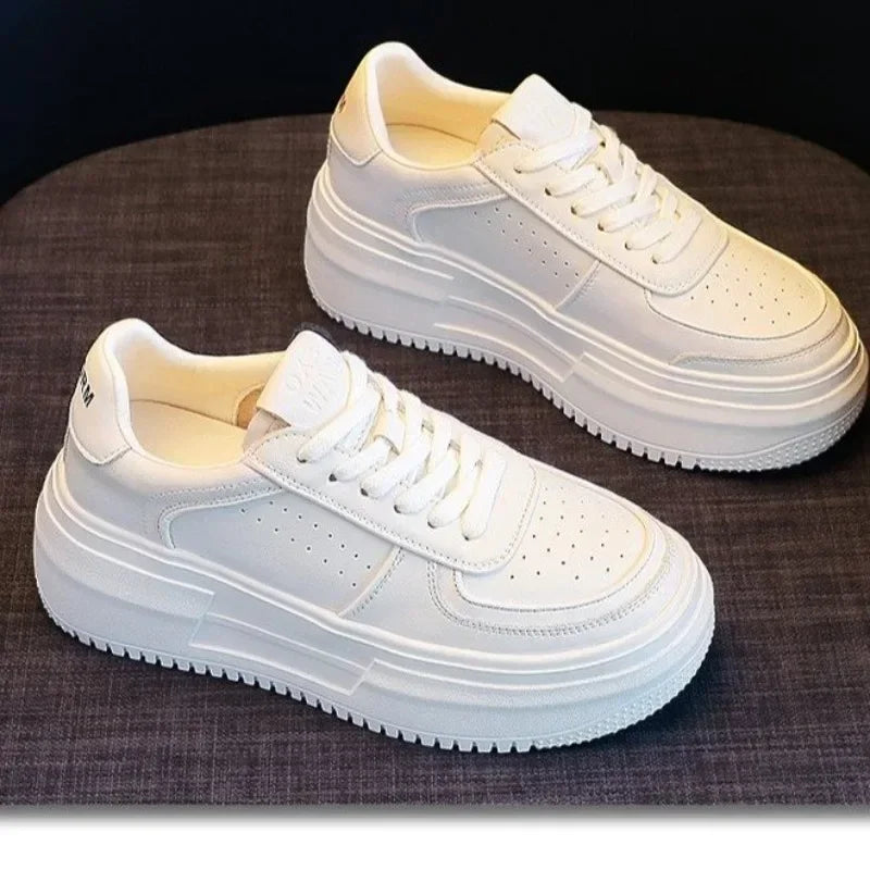 Stylish White Platform Sneakers for Women