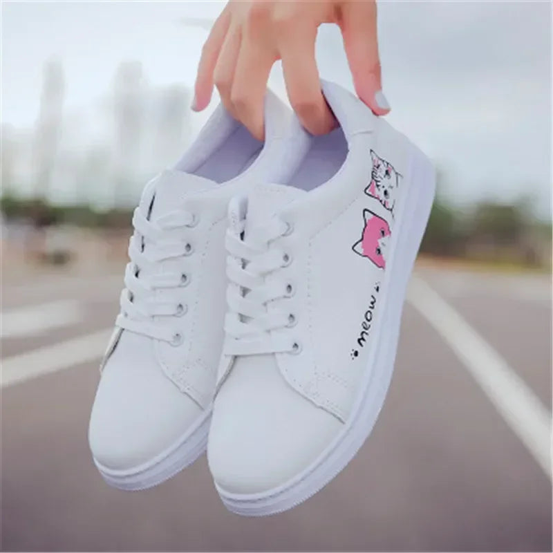 Trendy White Casual Sneakers for Women