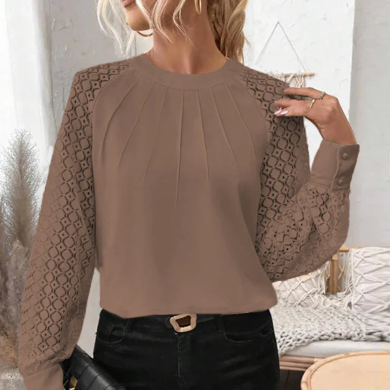 Graceful Lace Sleeve Blouse for Women