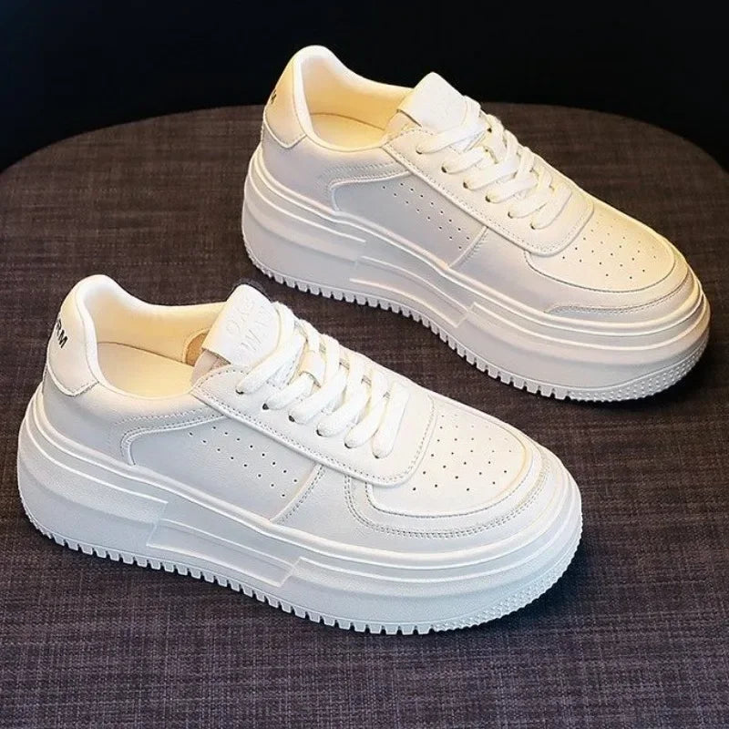 Stylish White Platform Sneakers for Women