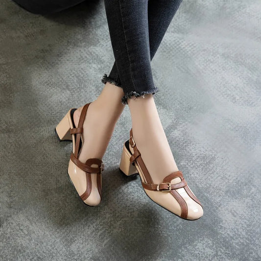 Retro High-Heeled Sandals