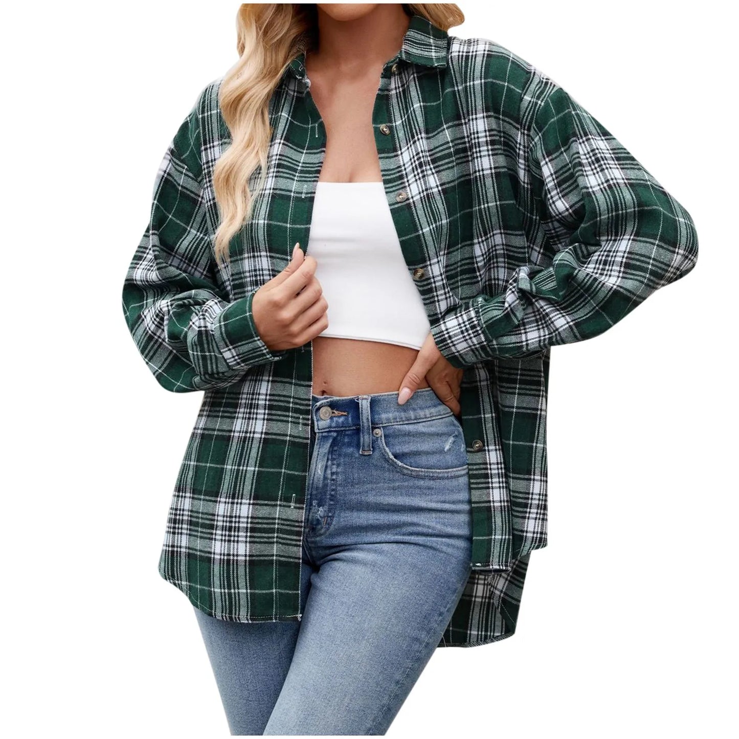 Cozy Plaid Long Sleeve Shirt for Women