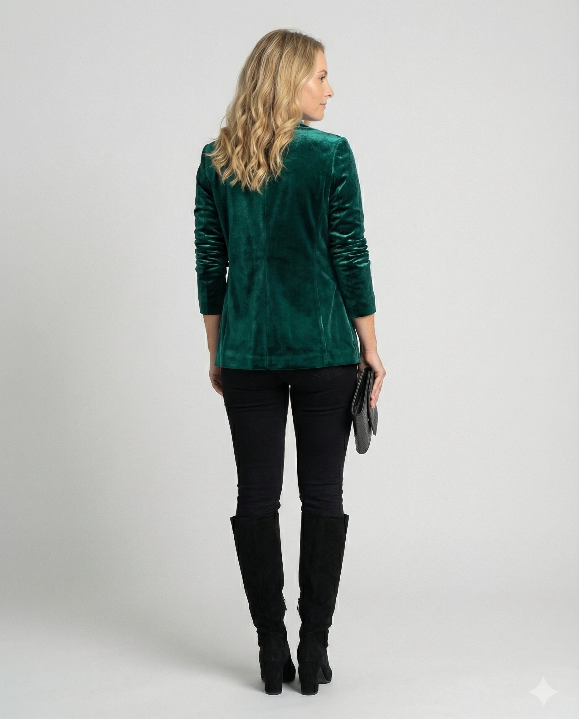 velvet blazer jacket with structured fit and classic lapel collar