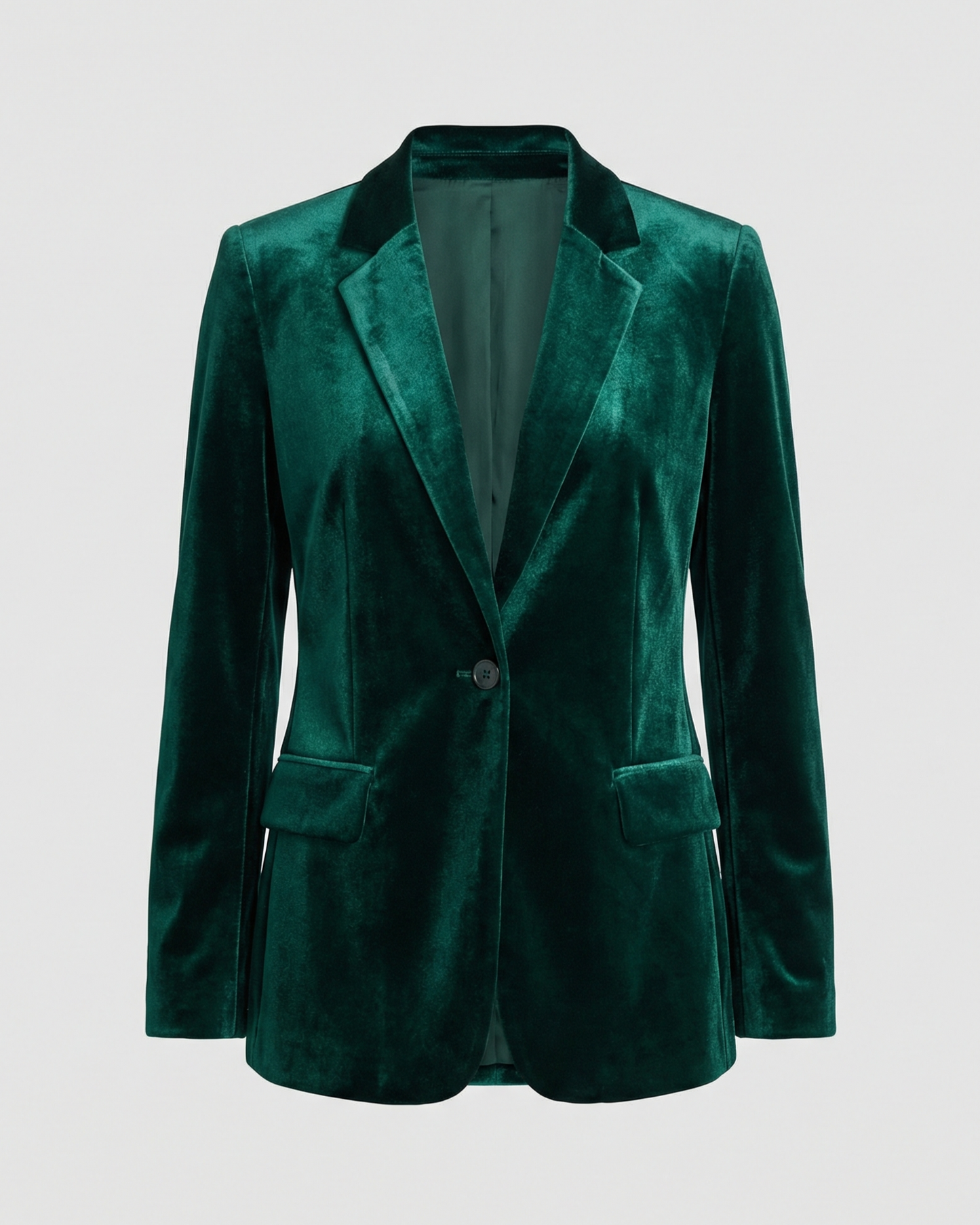 velvet blazer jacket with structured fit and classic lapel collar