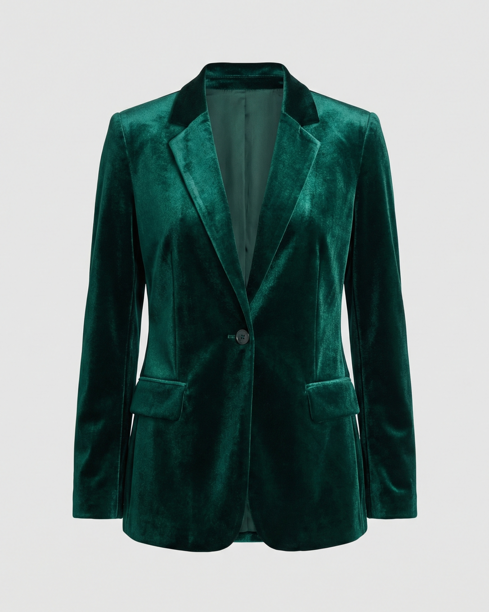 velvet blazer jacket with structured fit and classic lapel collar