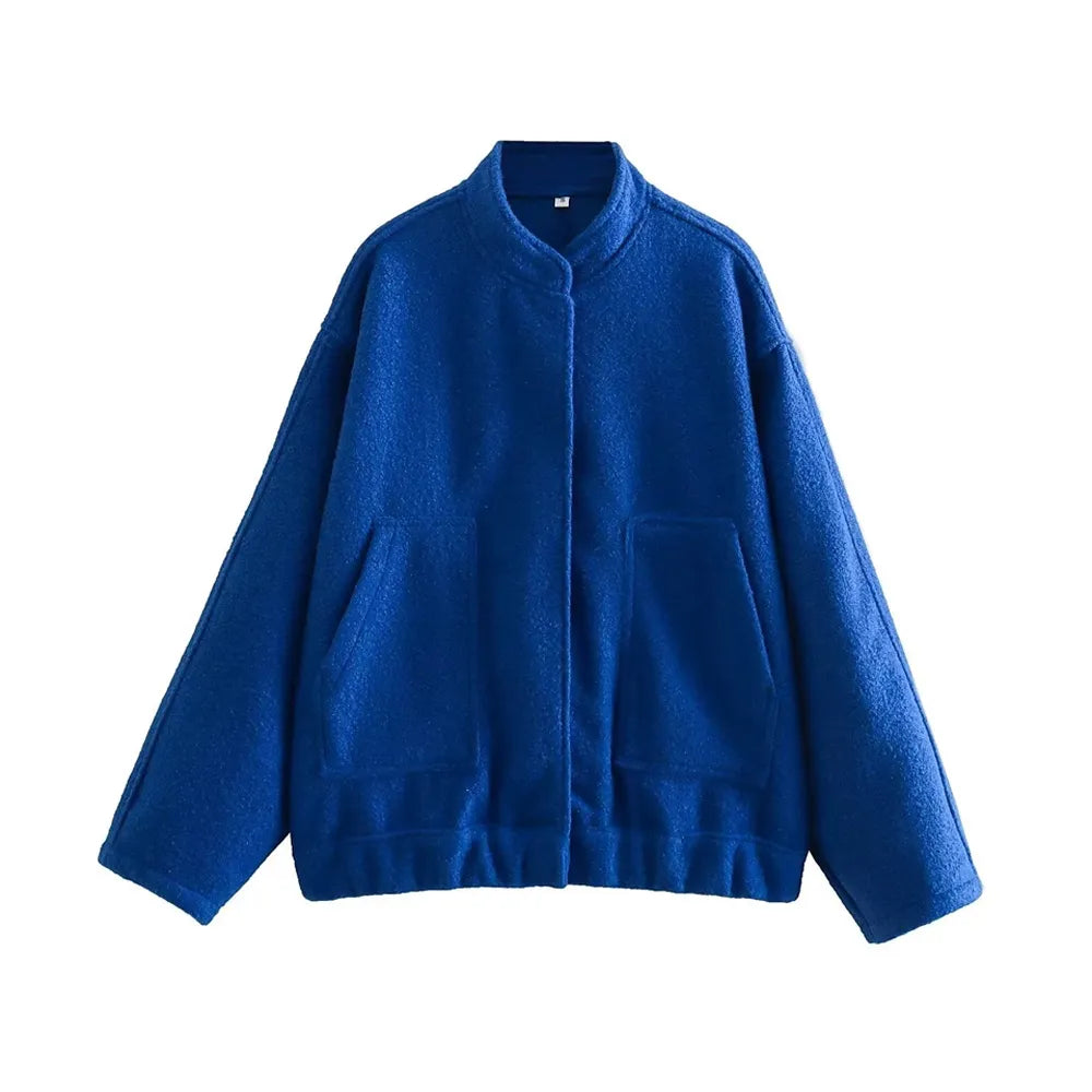 Ivyshape | Stylish Vintage Bomber Jacket