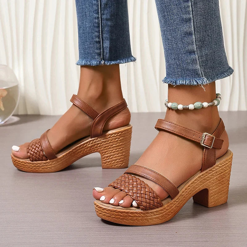 Ivyshape | Woven Platform Sandals