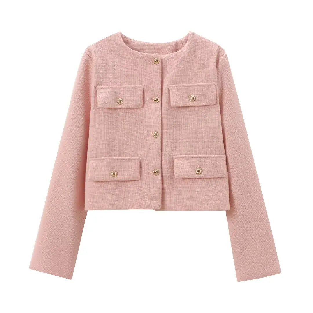 Ivyshape | Trendy Buttoned Short Blazer