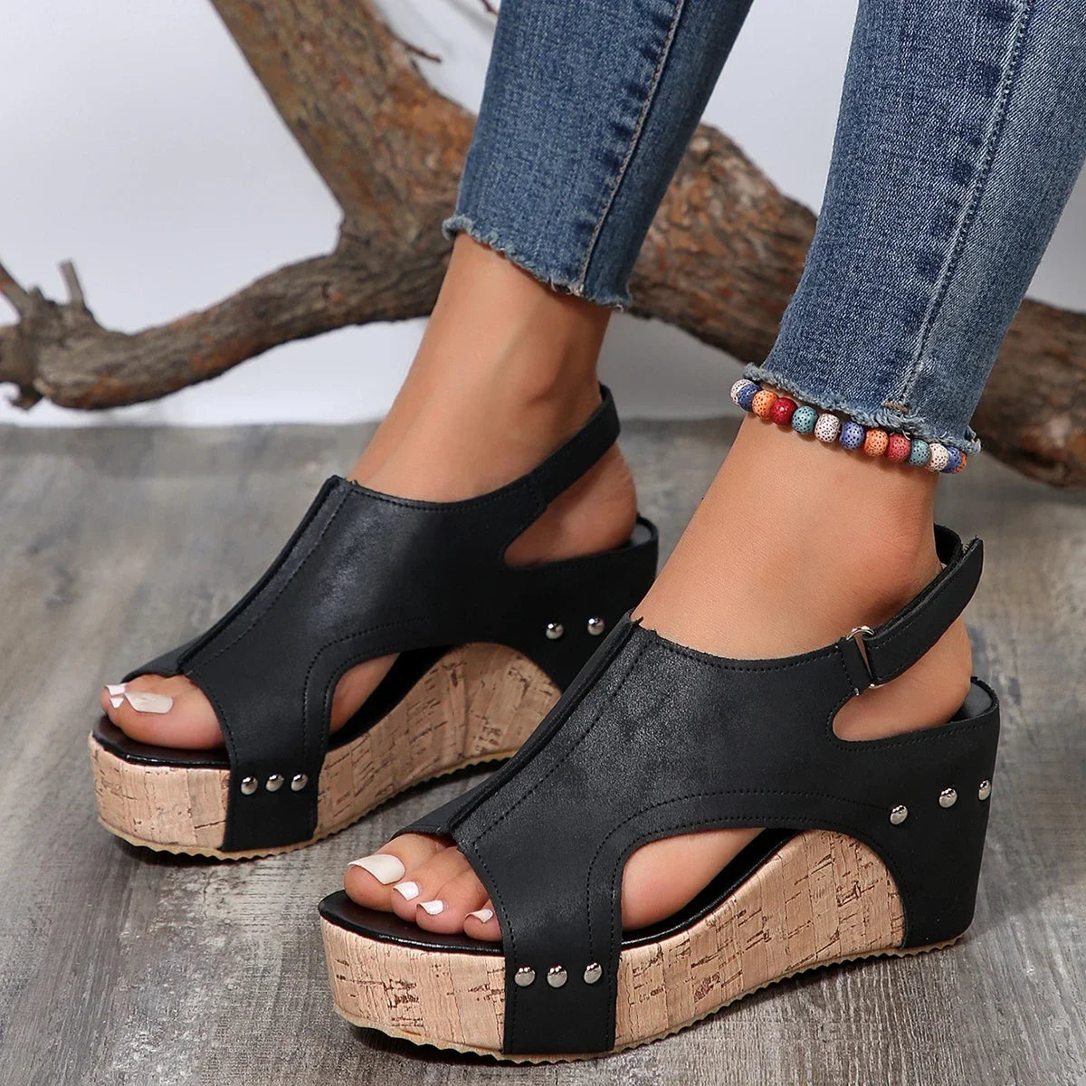 Ivyshape | Women's Leather Sandals Lissy