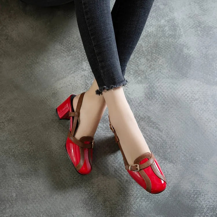 Retro High-Heeled Sandals