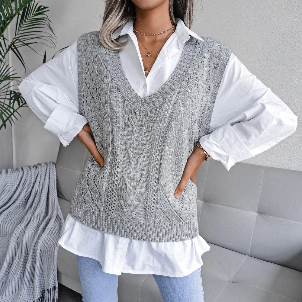 Ivyshape | Knitted Vest Sweater