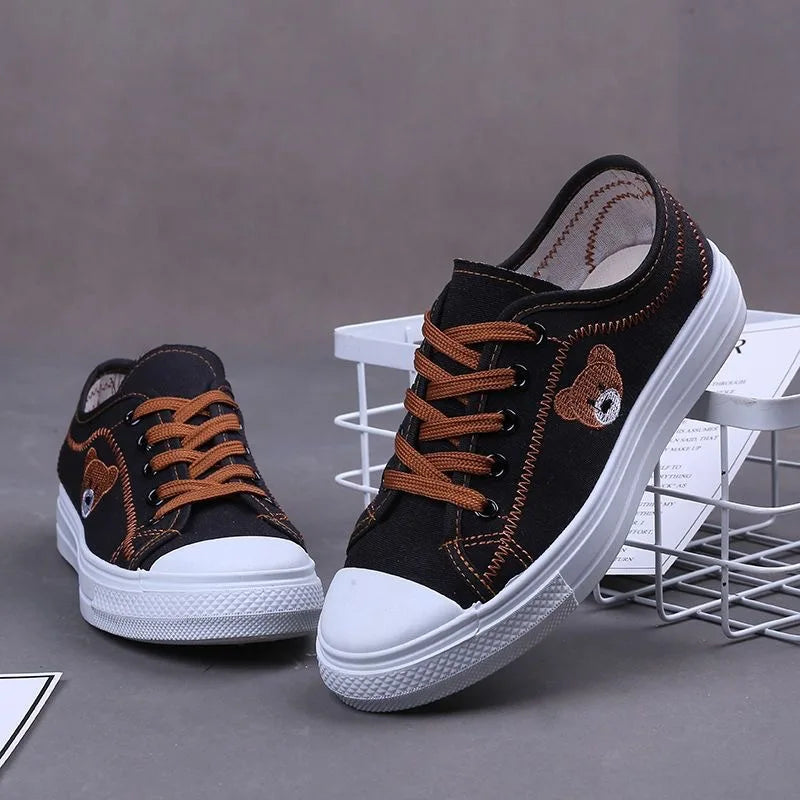 Trendy Lace-up Canvas Sneakers for Women