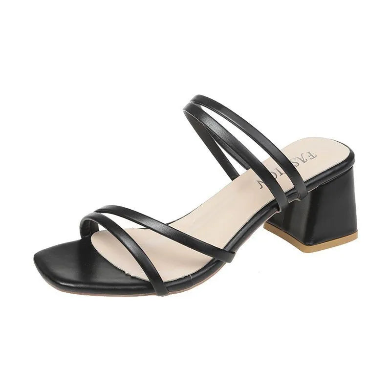 Ivyshape | Strap Block Heel Sandals