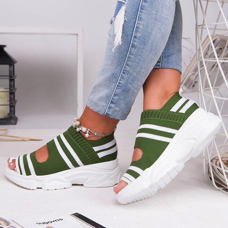 Striped Comfort Sneaker Sandals